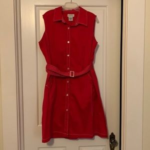 Sleeveless Cotton Red Dress